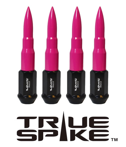 TRUE SPIKE Lug Nut Cap Aluminum -73mm Length 20mm Width Bullet (4pc Set) LGC031 - Tires and Engine Performance