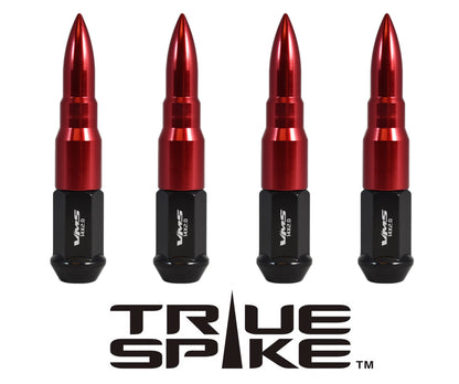 TRUE SPIKE Lug Nut Cap Aluminum -73mm Length 20mm Width Bullet (4pc Set) LGC031 - Tires and Engine Performance