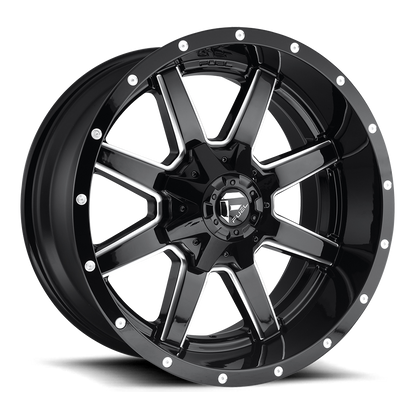 MAVERICK 17x9 5x114.30/5x127.00 GLOSS BLACK MILLED (-12 mm) - Tires and Engine Performance