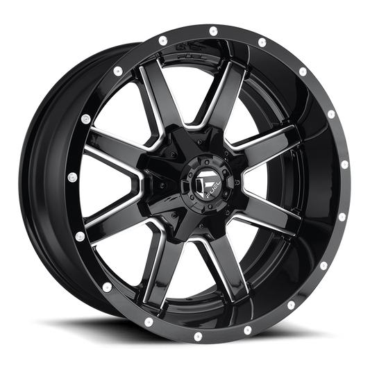 MAVERICK 17x9 5x114.30/5x127.00 GLOSS BLACK MILLED (-12 mm) - Tires and Engine Performance