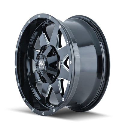 Mayhem 8040 Tank 20x9 -12 6x135/6x139.7(6x5.5) Black and Milled - Tires and Engine Performance