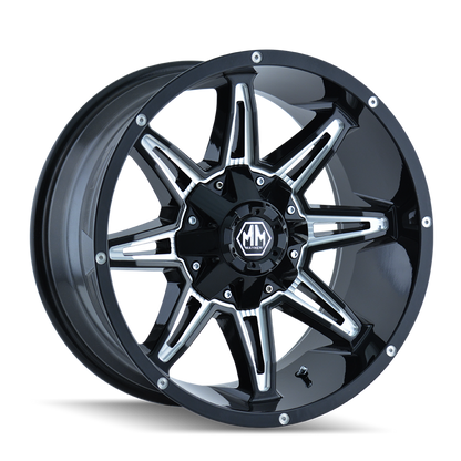 Mayhem 8090 Rampage 20x9 0 8x165.1(8x6.5)/8x170 Black and Milled - Tires and Engine Performance