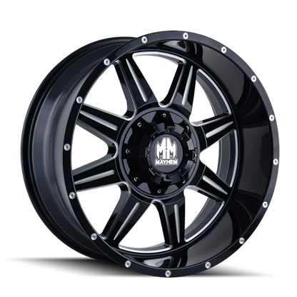 Mayhem 8100 Monstir 17x9 -12 5x114.3/5x127(5x5) Black and Milled - Tires and Engine Performance