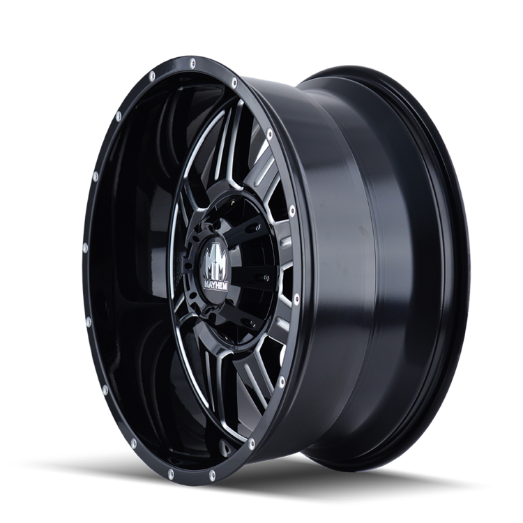 Mayhem 8100 Monstir 20x9 0 8x180 Black and Milled - Tires and Engine Performance