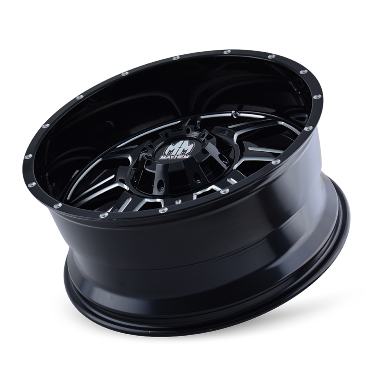 Mayhem 8100 Monstir 20x9 0 8x180 Black and Milled - Tires and Engine Performance
