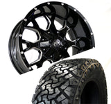 Mayhem 8015 Warrior 20x10 -25 6x135/6x139.7(6x5.5) Black and Milled Wheels and Tires Package Deal