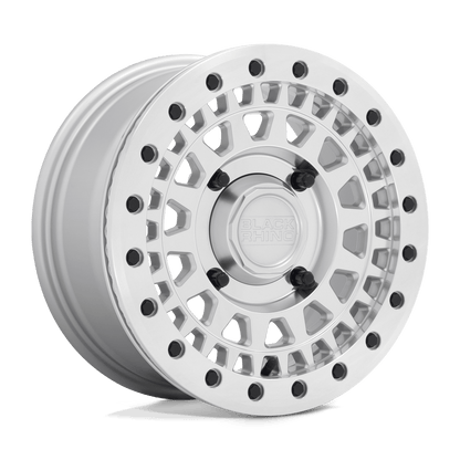 Black Rhino Powersports PARKER UTV BEADLOCK 15X7 51 4X110 SILVER WITH MIRROR CUT FACE