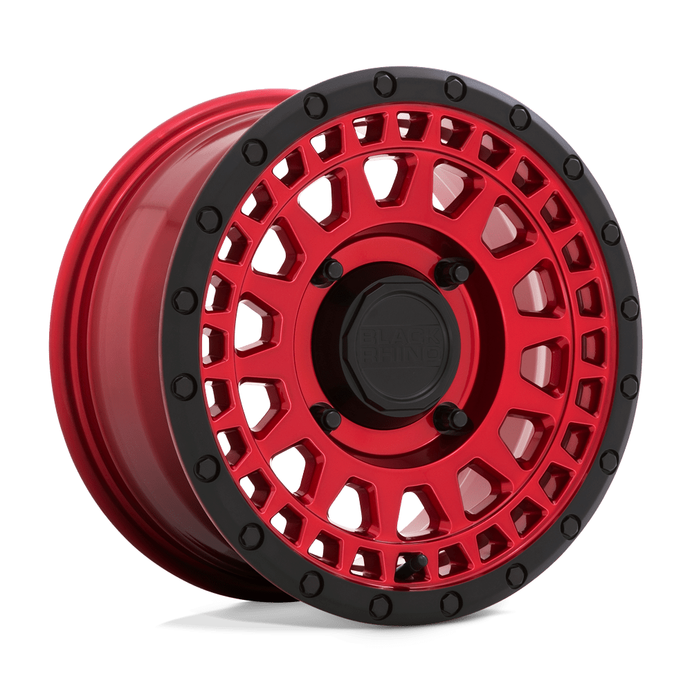 Black Rhino Powersports PARKER UTV 14X7 51 4X137 CANDY RED WITH BLACK LIP