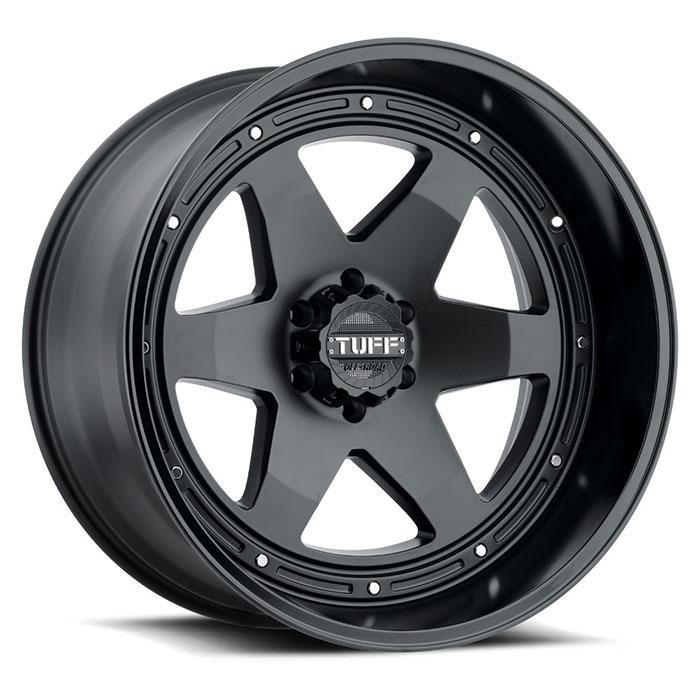 TUFF AT T1A 15x8 -13 5x114.3(5x4.5) Matte Black and Gloss Black - Tires and Engine Performance