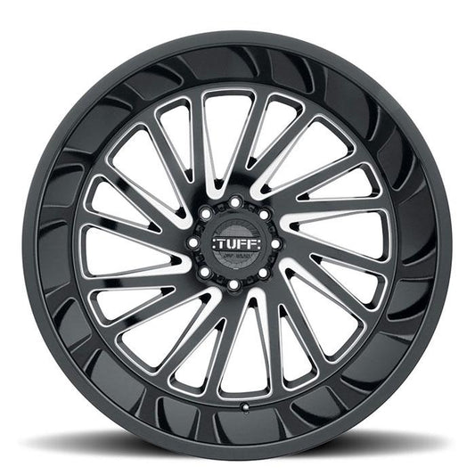TUFF AT T2A 22x12 -45 5x127(5x5) Black and Milled - Tires and Engine Performance