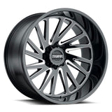 TUFF AT T2A 22x12 -45 8x180 Black and Milled
