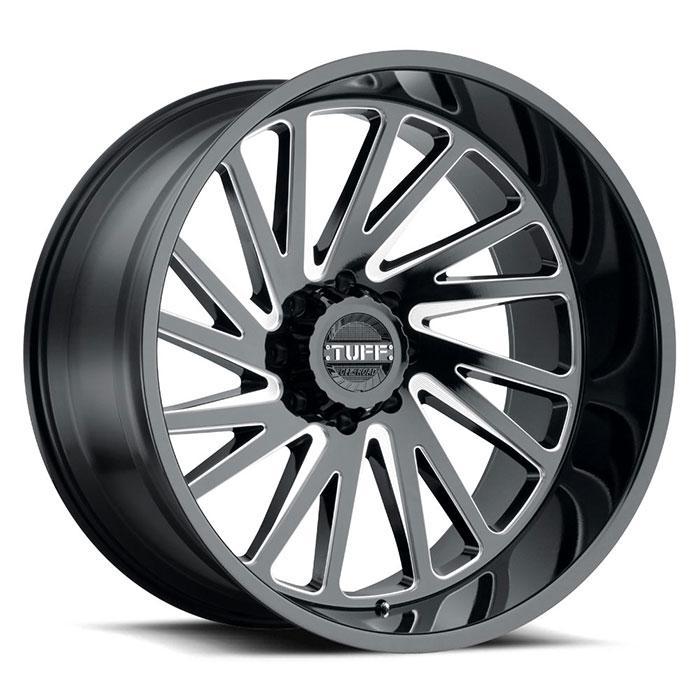 TUFF AT T2A 22x12 -45 6x139.7(6x5.5) Black and Milled - Tires and Engine Performance