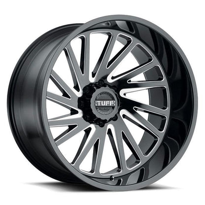 TUFF AT T2A 22x12 -45 6x139.7(6x5.5) Black and Milled - Tires and Engine Performance