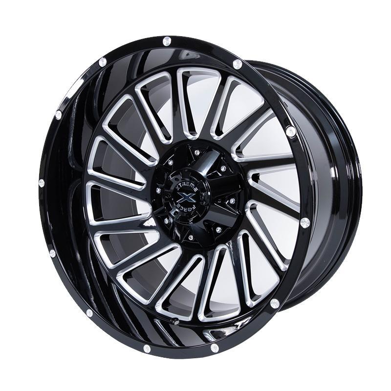 Xtreme Force XF-Twist 20x10 -25 8x165.1/8x6.5 Gloss Black Milled - Tires and Engine Performance