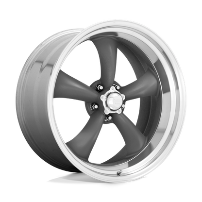 American Racing Vintage VN215 CLASSIC TORQ THRUST II 1 PC 22X9 15 5X127/5X5.0 Mag Gray Machined Lip