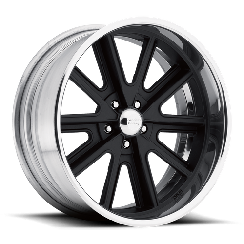 American Racing Vintage VN407 17X8 XX BLANK/BLANK Two-Piece Hot Rod Black Center Polished Barrel