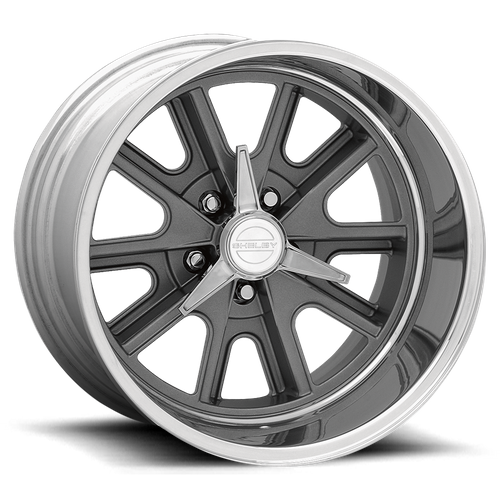 American Racing Vintage VN427 SHELBY COBRA 17X11 -32 5X114.3/5X4.5 Two-Piece Mag Gray Center Polished Barrel