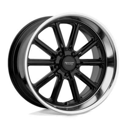 American Racing Vintage VN507 RODDER 18X9.5 0 5X114.3/5X4.5 Gloss Black Diamond Cut Lip