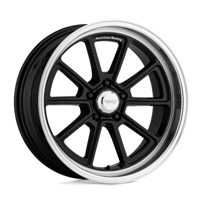 American Racing Vintage VN510 DRAFT 18X10 12 5X114.3/5X4.5 Gloss Black Diamond Cut Lip