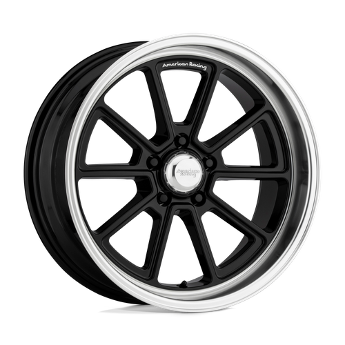 American Racing Vintage VN510 DRAFT 18X10 0 5X120.65/5X4.75 Gloss Black Diamond Cut Lip