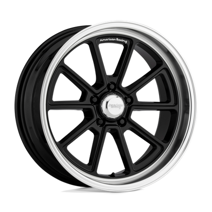 American Racing Vintage VN510 DRAFT 18X10 12 5X114.3/5X4.5 Gloss Black Diamond Cut Lip