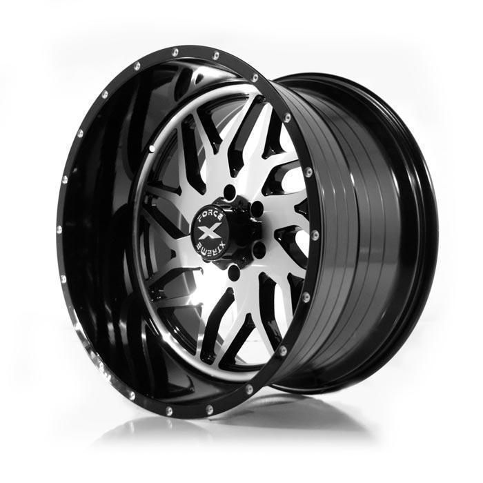 Xtreme Force XF-2 22x12 -44 6x139.7 (6x5.5) Black and Brushed Face - Tires and Engine Performance