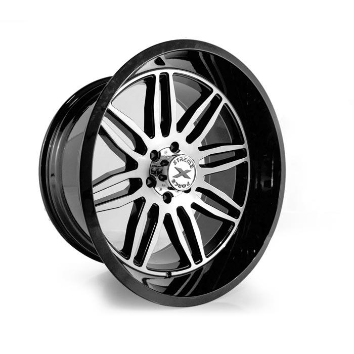 Xtreme Force XF-5 22x12 -44 6x139.7 (6x5.5) Black and Brushed Face - Tires and Engine Performance