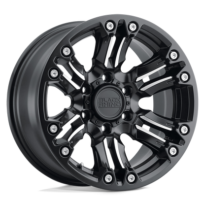 Black Rhino ASAGAI 20X9.5 12 6X135/6X135 MATTE BLACK & MACHINED W/ STAINLESS BOLTS
