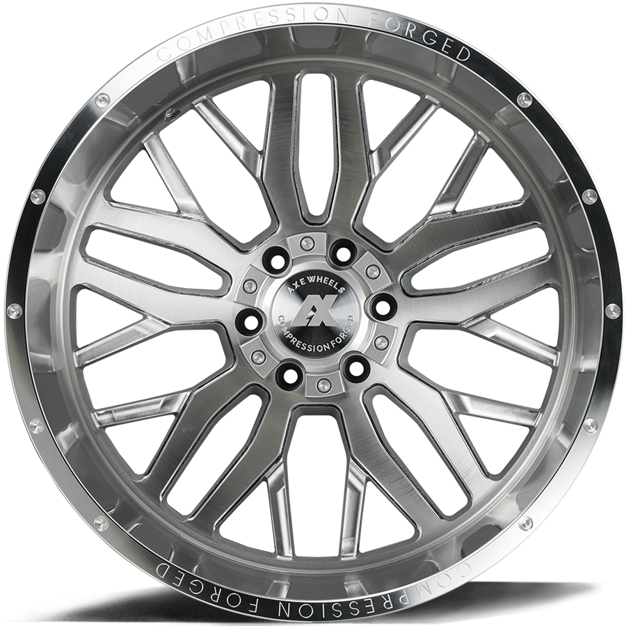 AXE Compression Forged Off-Road AX1.1 24x12 -44 8x170 Silver Brush Milled - Tires and Engine Performance