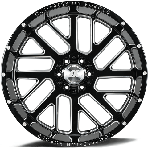 AXE Compression Forged Off-Road AX2.0 22x12 -44 8x180 Gloss Black Milled