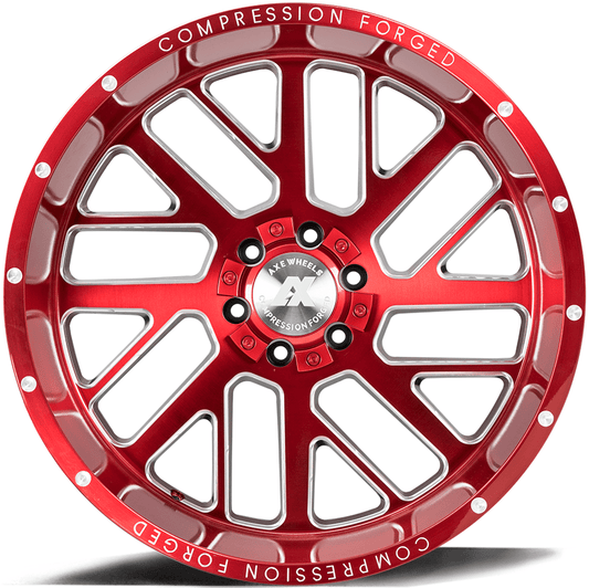 AXE Compression Forged Off-Road AX2.2 22x12 -44 8x165.1 (8x6.5) Candy Red - Tires and Engine Performance