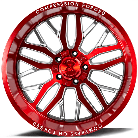 AXE Compression Forged Off-Road AX1.2 24x12 -44 8x170 Candy Red Milled