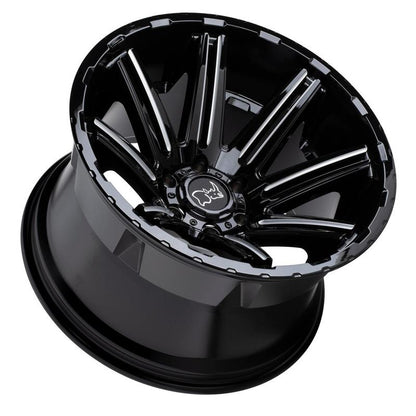 Black Rhino RAMPAGE 20X12 -44 6X135/6X135 GLOSS BLACK W/ MIRROR CUT FACE & TRANSLUCENT CLEAR