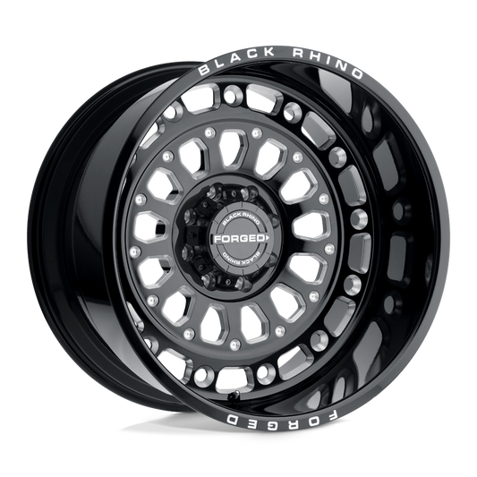 BLACK RHINO CENTURION 22X12 -44 8X180 GLOSS BLACK W/ MILLED SPOKES