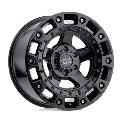 Black Rhino CINCO 18X9.5 12 6X135/6X135 GLOSS BLACK W/ STAINLESS BOLT
