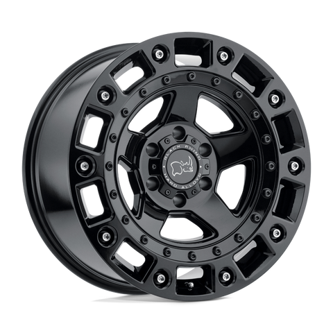 Black Rhino CINCO 18X9.5 0 5X139.7/5X5.5 GLOSS BLACK W/ STAINLESS BOLT