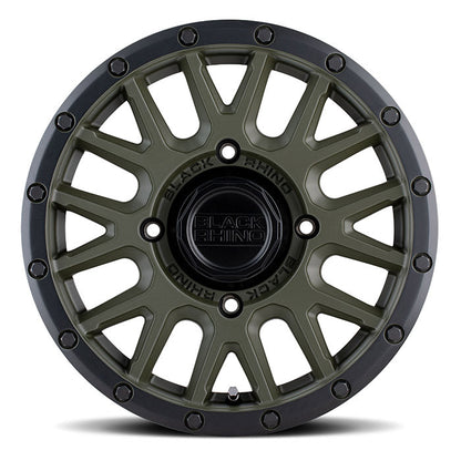 Black Rhino Powersports LA PAZ UTV 14X7 36 4X110 OLIVE DRAB GREEN WITH BLACK LIP
