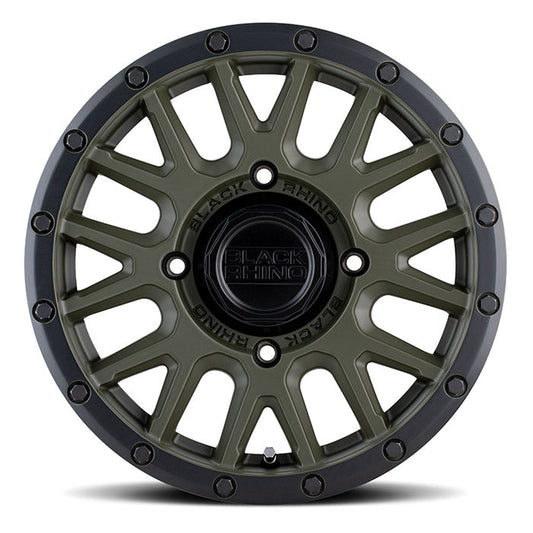 Black Rhino Powersports LA PAZ UTV 15X7 36 4X110 OLIVE DRAB GREEN WITH BLACK LIP