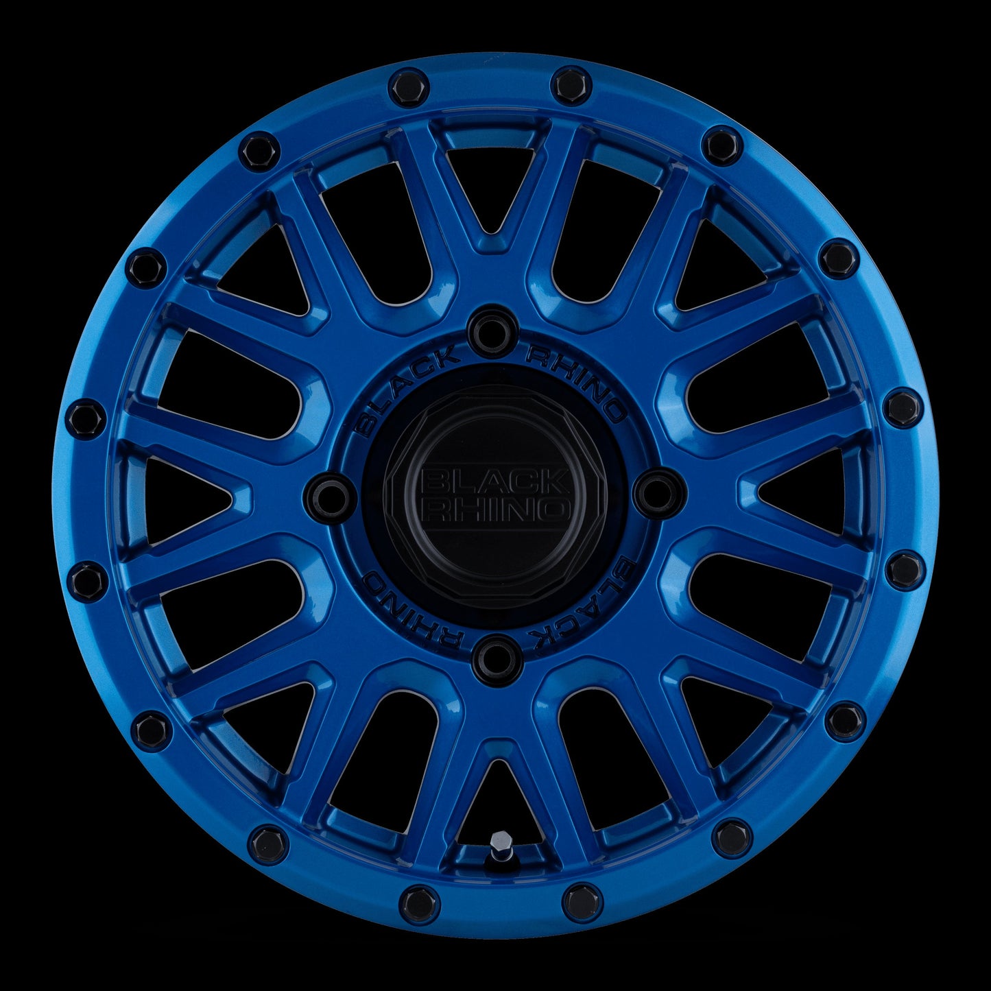 Black Rhino Powersports LA PAZ UTV 14X7 36 4X137 BLUE WITH BLACK BOLTS