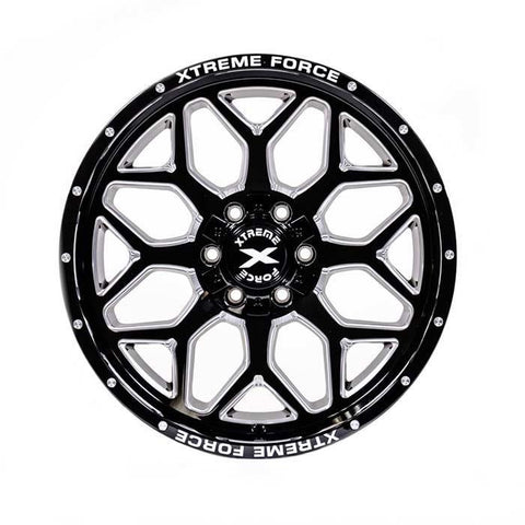 Xtreme Force XF-12 22x12 -51 5x127 (5x5)/5x139.7 (5x5.5) Black and Milled