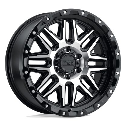 Black Rhino ALAMO 20X9 2 5X139.7/5X5.5 GLOSS BLACK W/ MACHINED FACE & STAINLESS BOLTS
