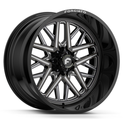 FORGIATO FLOW TERRA 005 24x14 6x135/139.7 6x5.5 -76 OFFROAD BLACK/MILLED | AMP M/T 37x13.50R24 (Wheel and Tire Package) - Tires and Engine Performance