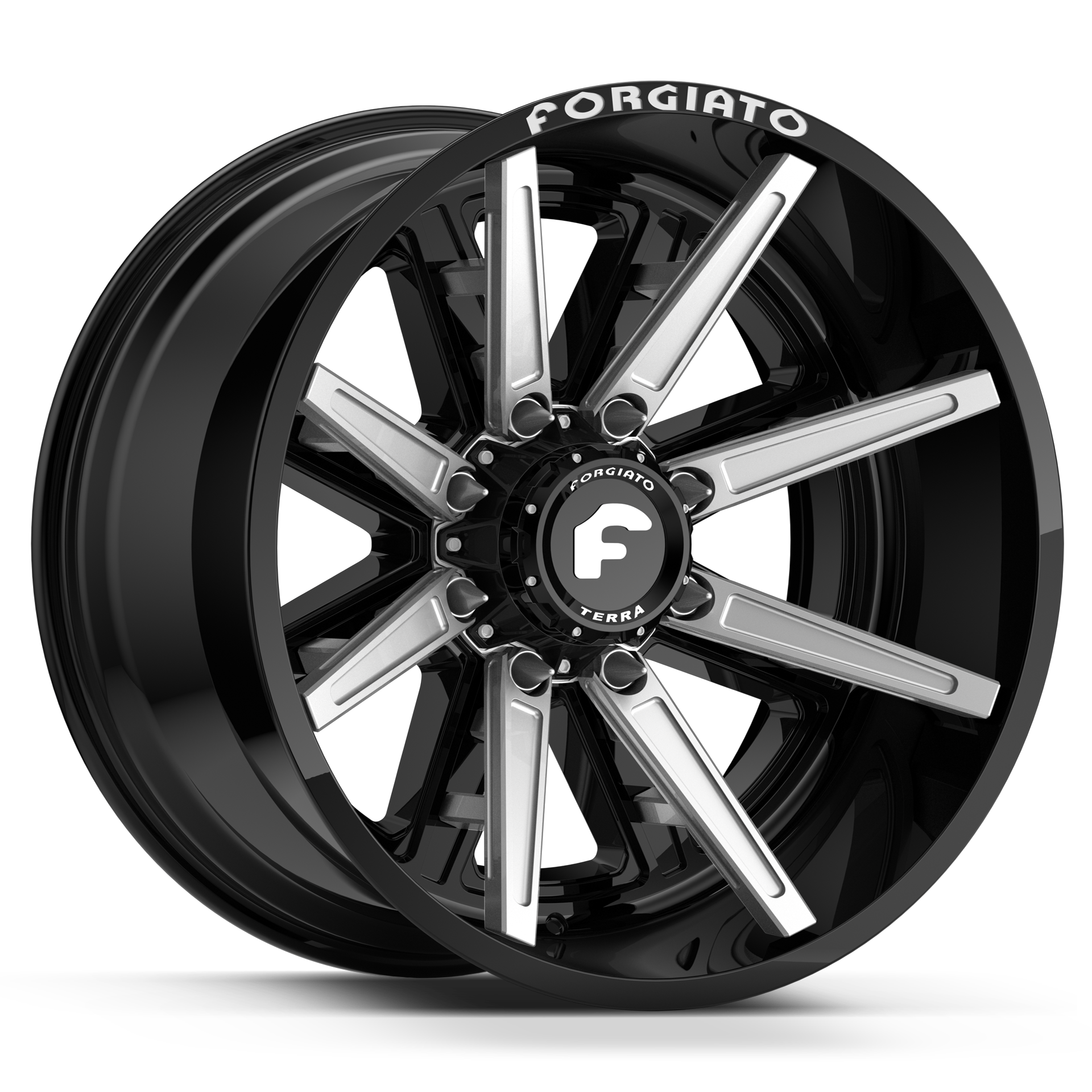 FORGIATO FLOW TERRA 005 24x14|24x12 6x135/139.7 6x5.5 OFFROAD BLACK/MILLED (Wheel and Tire Package) - Tires and Engine Performance