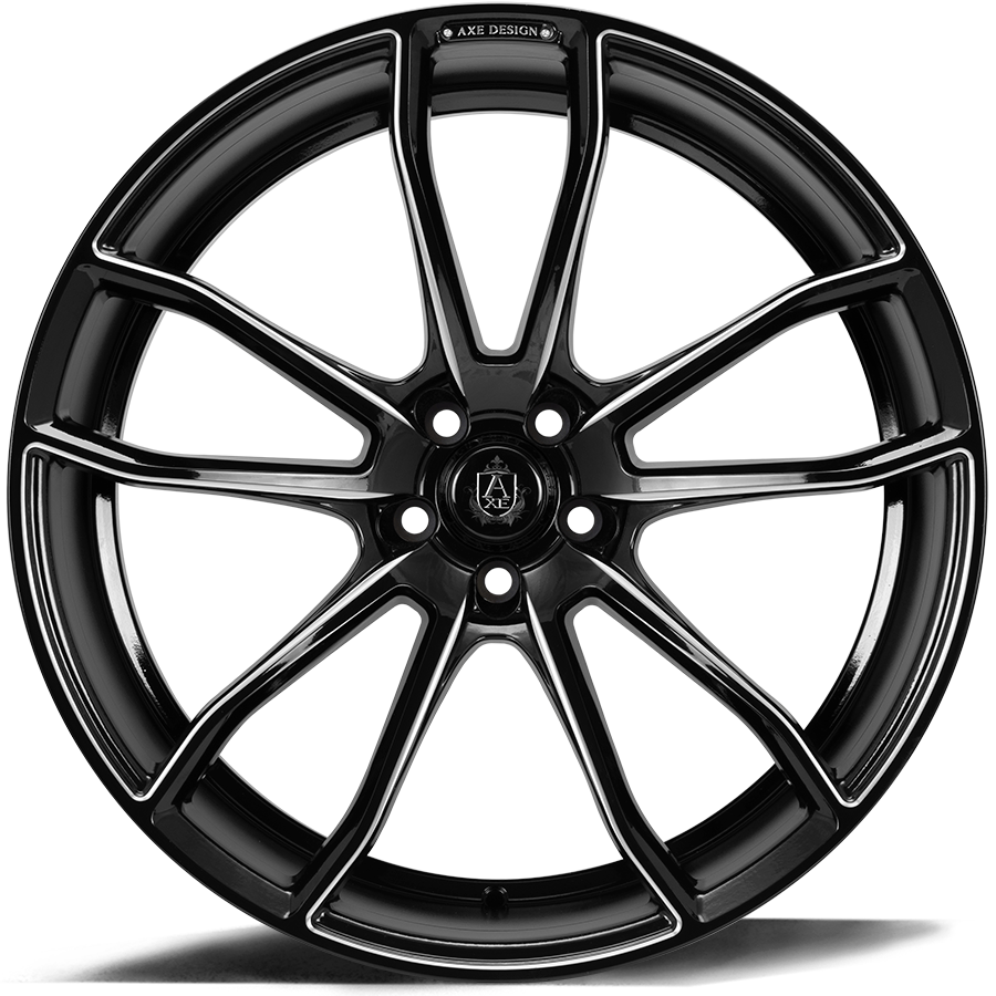 AXE EX33 22x10.5 +38 Blank (5x108-130) Gloss Black Milled - Tires and Engine Performance