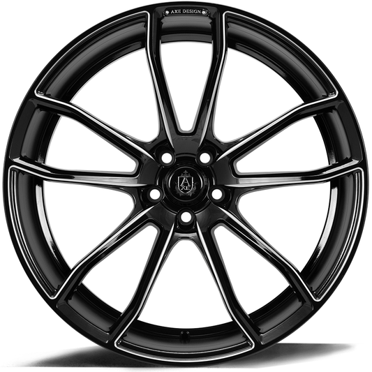 AXE EX33 22x10.5 +38 Blank (5x108-130) Gloss Black Milled - Tires and Engine Performance