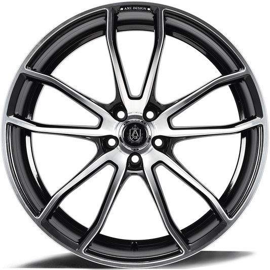 AXE EX33 22x10.5 +25 Blank (5x108-130) Gloss Black Polished - Tires and Engine Performance