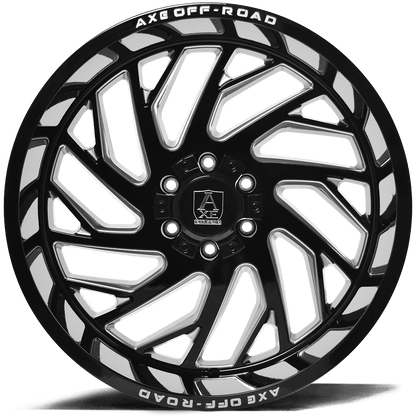 AXE Zeus 20x12 -44 6x135/6x139.7 (6x5.5) Gloss Black Milled - Tires and Engine Performance
