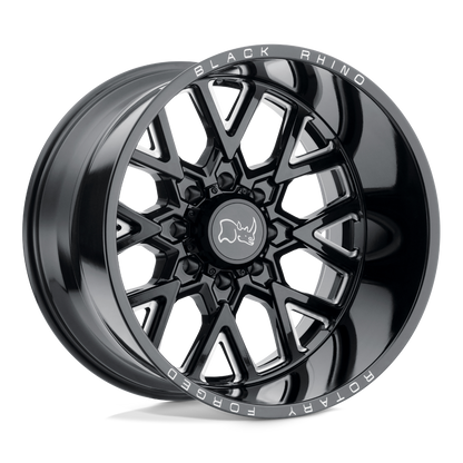 Black Rhino GRIMLOCK 24X14 -76 8X165.1/8X6.5 GLOSS BLACK & MILLED