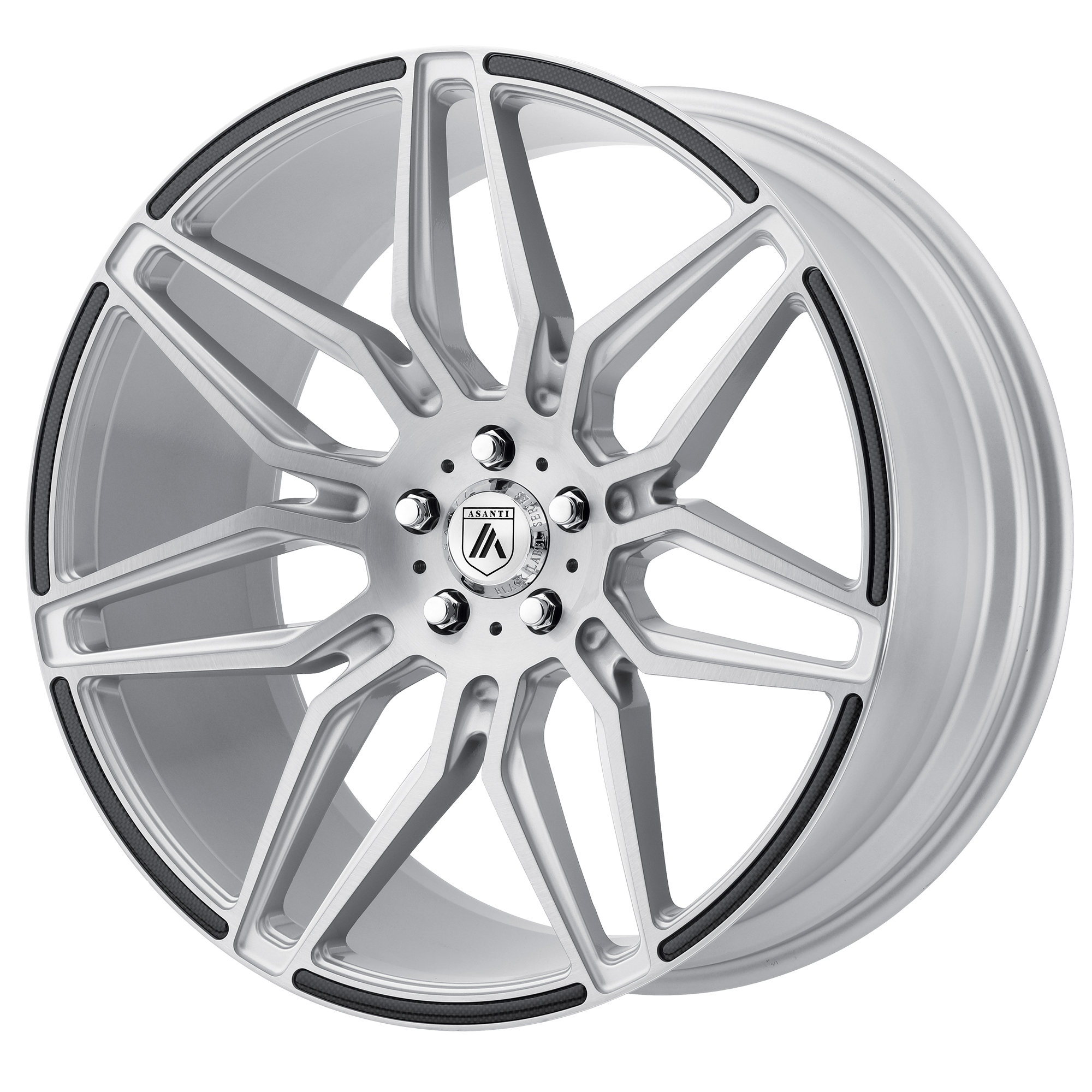 SIRIUS 20x9 5x114.30 BRUSHED SILVER W/ CARBON FIBER INSERTS (35 mm) - Tires and Engine Performance