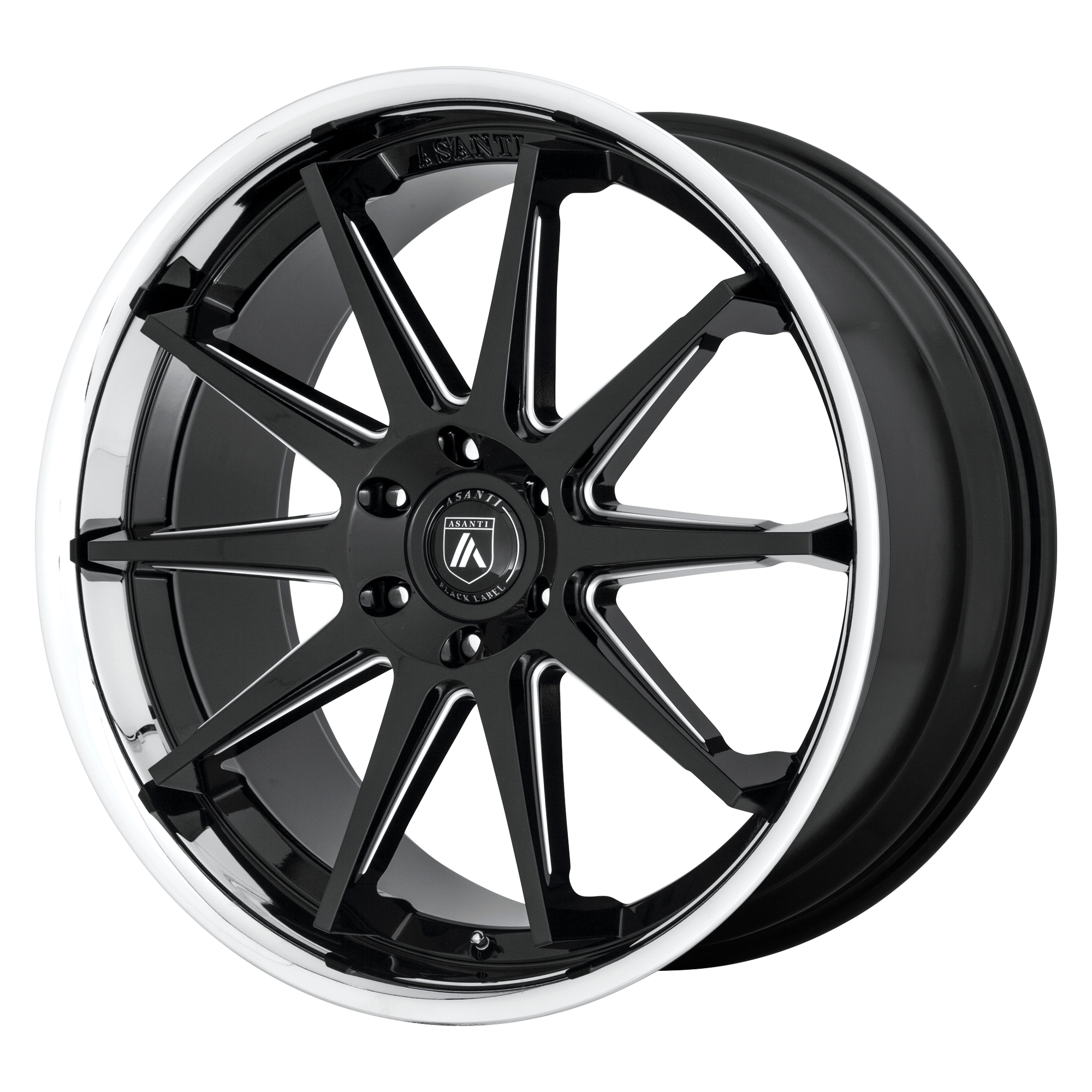 EMPEROR 22x10 5x120.00 GLOSS BLACK MILLED W/ CHROME LIP (30 mm) - Tires and Engine Performance